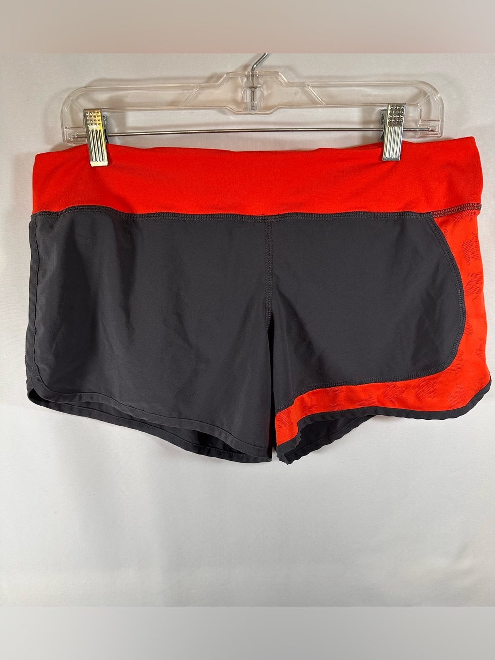 rabbit Speed Leggy Lined Running Shorts Gray Orange Mesh Trim Size L